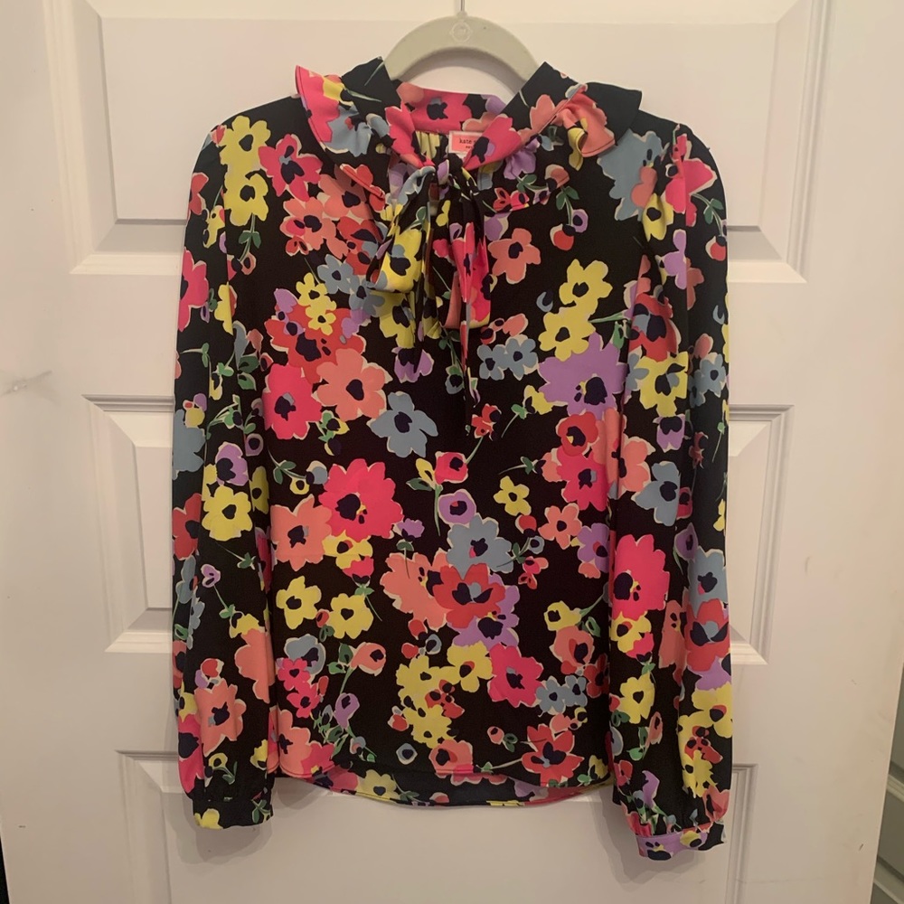 kate spade floral bouquet blouse size small